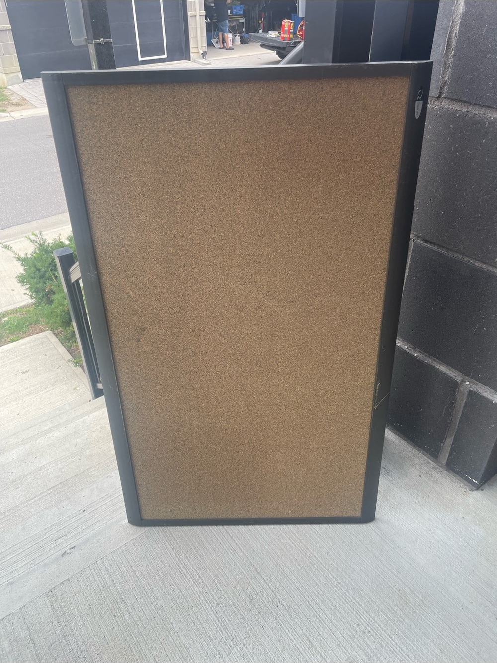 Framed Cork Bulletin Board in Brown with Black Frame
